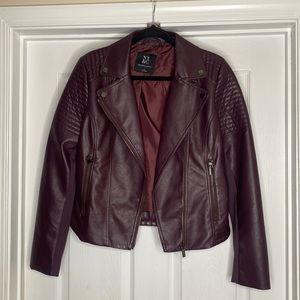 New York and Company maroon feaux leather Jacket